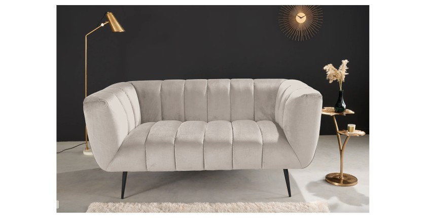 Canapé droit NORA blanc en 165cm vu de face