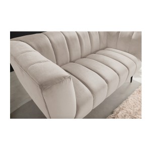 Zoom sur l'angle du canapé droit NORA blanc en 165cm