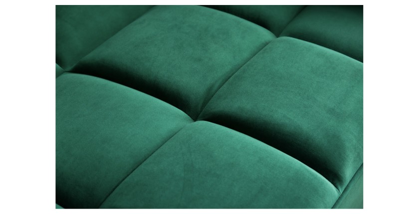 Zoom sur la texture du canapé droit convertible NEVISI vert émeraude