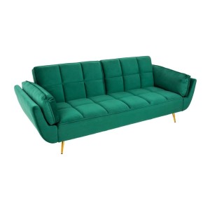 Canapé droit convertible NEVISI vert émeraude