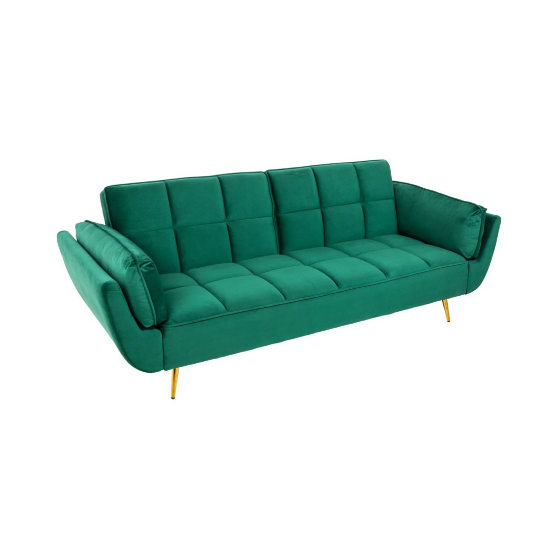 Canapé droit convertible NEVISI vert émeraude