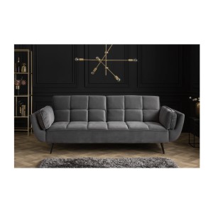 Canapé droit convertible NEVISI gris vu de face