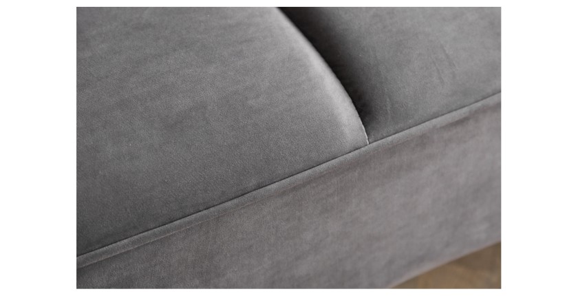 Zoom sur le bas du canapé droit convertible NEVISI gris