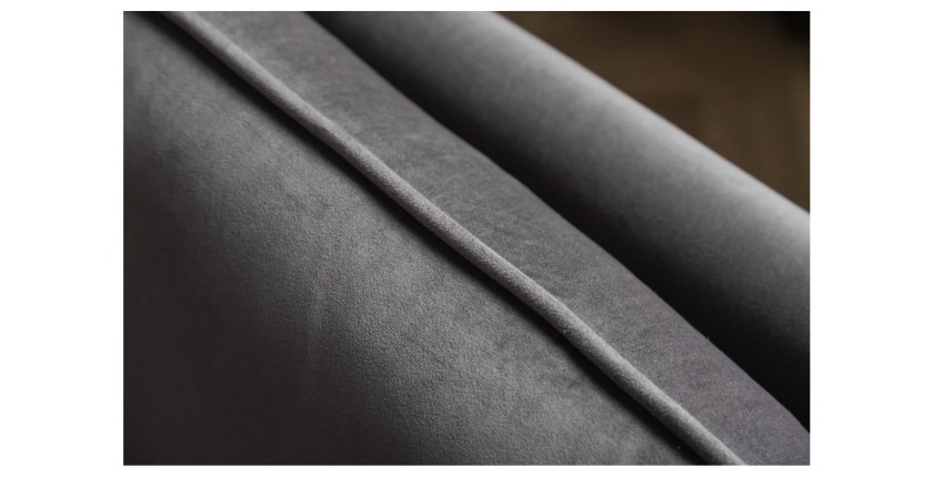Zoom sur les coutures du canapé droit convertible NEVISI gris