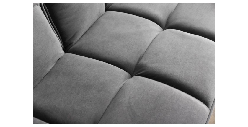 Zoom sur la texture du canapé droit convertible NEVISI gris