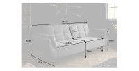 Dimensions du canapé droit convertible NEVISI gris