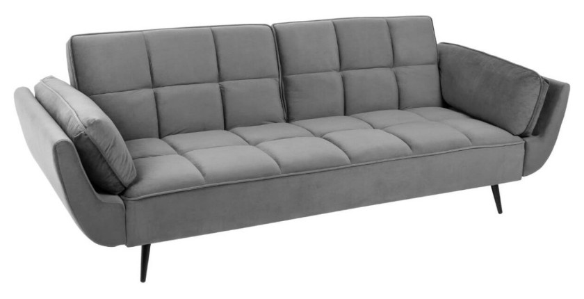 Canapé droit convertible NEVISI gris