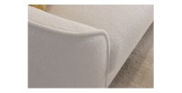 Zoom sur l'accoudoir du canapé droit RINI blanc en tissu bouclette