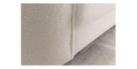 Zoom sur le bas du canapé droit RINI blanc en tissu bouclette