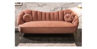 Canapé droit original ATLANTIKA rose poudré mis en situation