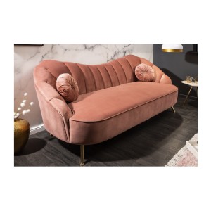 Canapé droit original ATLANTIKA rose poudré vu de côté