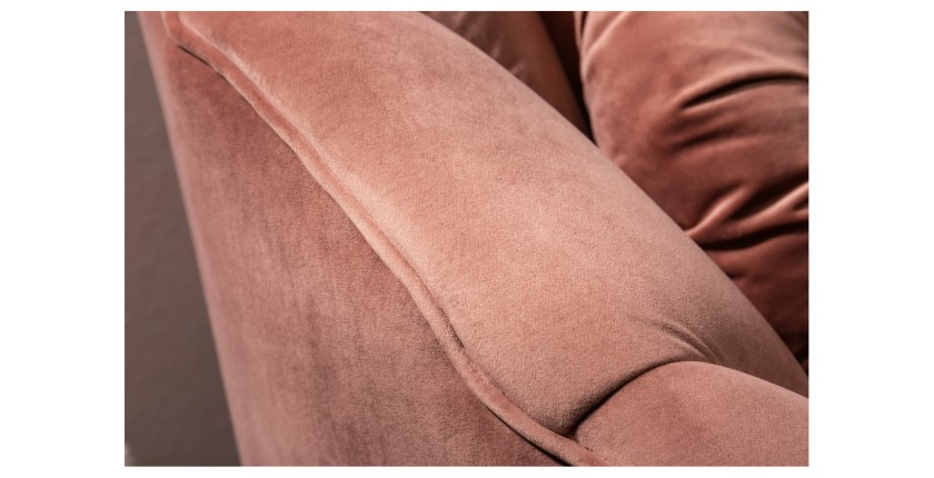 Zoom sur le dossier du canapé droit original ATLANTIKA rose poudré
