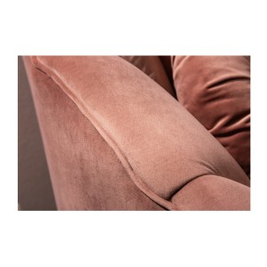 Zoom sur le dossier du canapé droit original ATLANTIKA rose poudré
