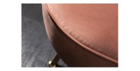 Zoom sur l'assise du canapé droit original ATLANTIKA rose poudré