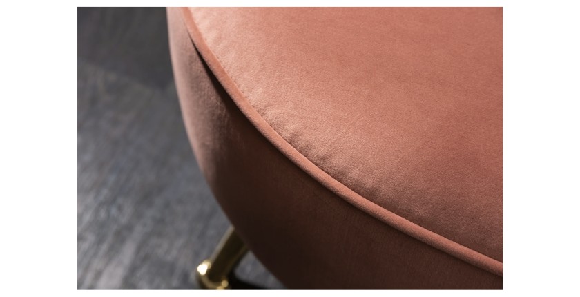 Zoom sur l'assise du canapé droit original ATLANTIKA rose poudré