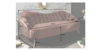 Dimensions du canapé droit original ATLANTIKA rose poudré