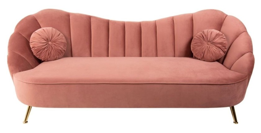 Canapé droit original ATLANTIKA rose poudré