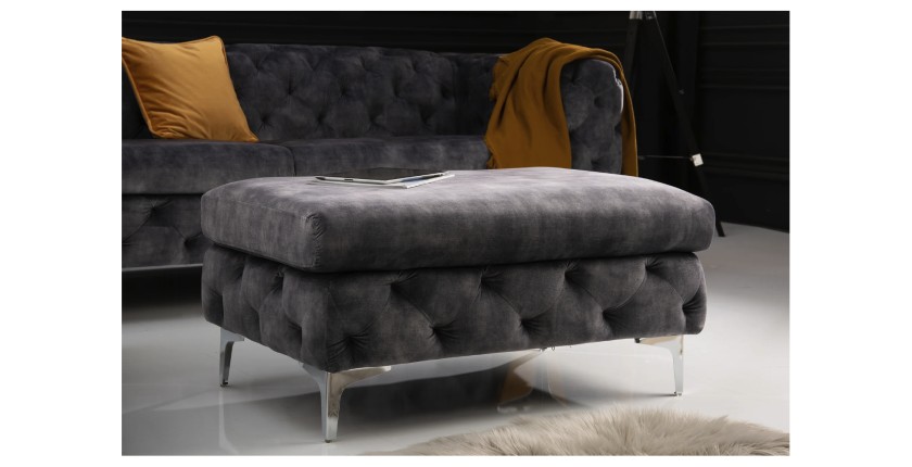 Pouf VELENA gris vu de face