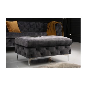 Pouf VELENA gris vu de face