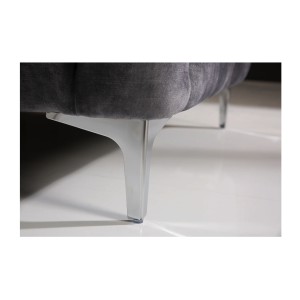 Zoom sur les pieds du pouf VELENA gris