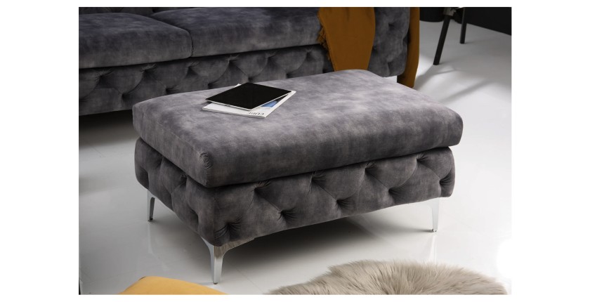 Pouf VELENA gris mis en situation