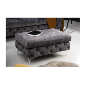 Pouf VELENA gris mis en situation