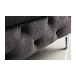 Zoom sur les motifs du pouf VELENA gris