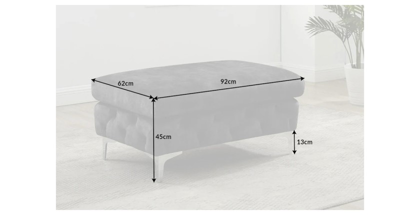 Dimensions du pouf VELENA gris