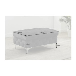 Dimensions du pouf VELENA gris