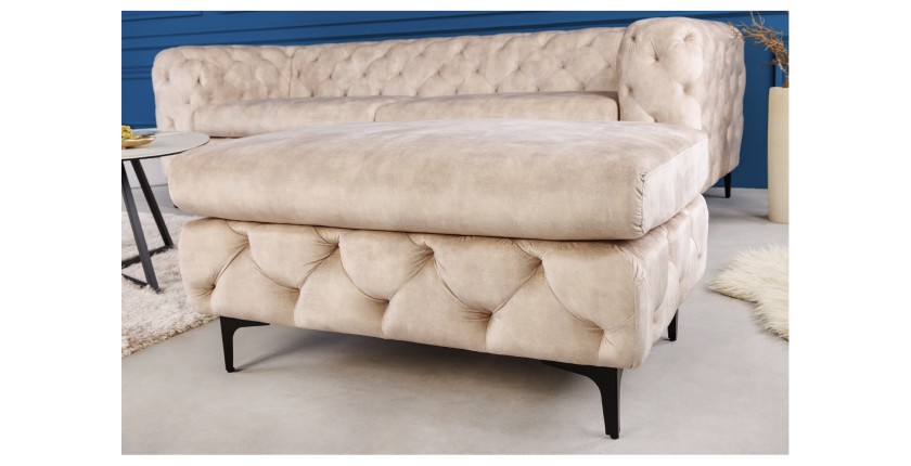 Pouf VELENA blanc champagne vu de face