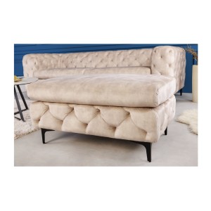 Pouf VELENA blanc champagne vu de face