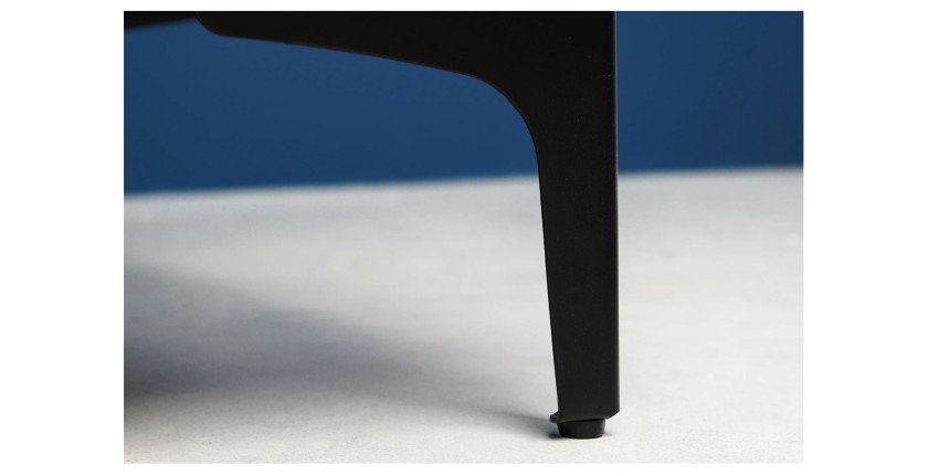 Zoom sur l'un des pieds du pouf VELENA blanc champagne