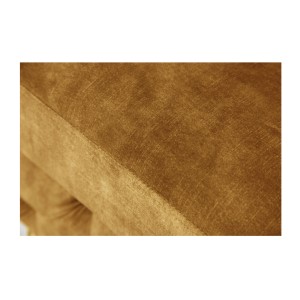 Zoom sur l'assise du pouf VELENA jaune moutarde