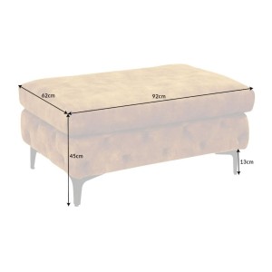 Dimensions du pouf VELENA jaune moutarde