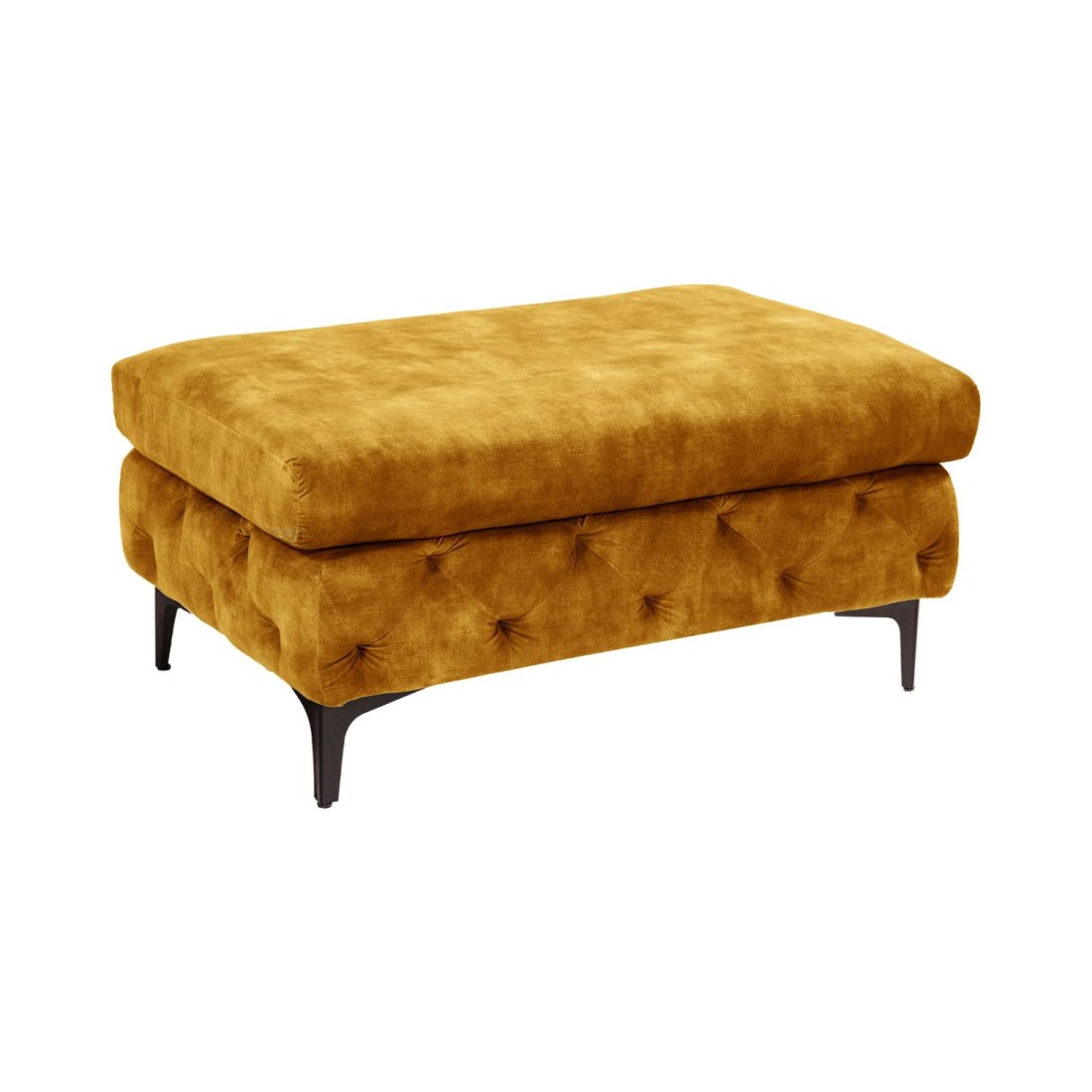 Pouf VELENA jaune moutarde