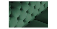 Zoom sur le dossier du canapé droit VELENA vert émeraude