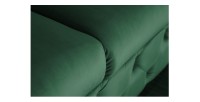 Zoom sur l'assise du canapé droit VELENA vert émeraude