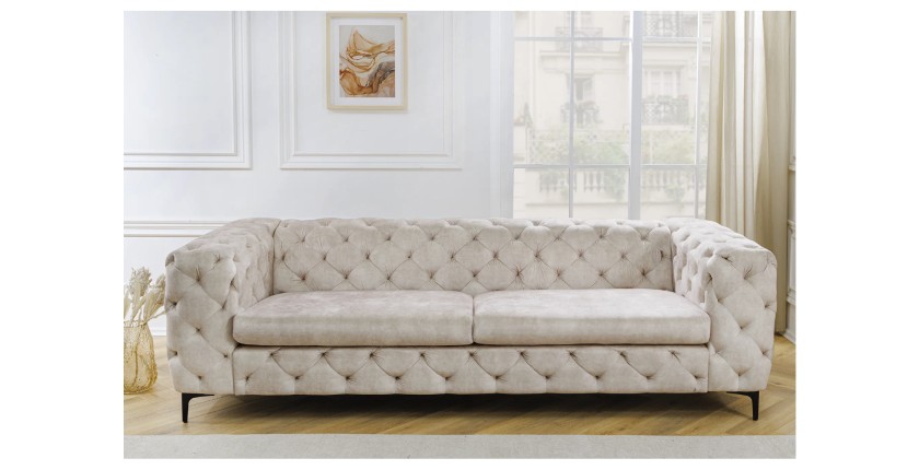 Canapé droit VELENA blanc champagne vu de face