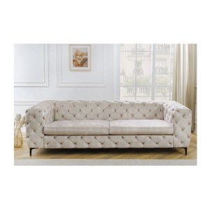 Canapé droit VELENA blanc champagne vu de face