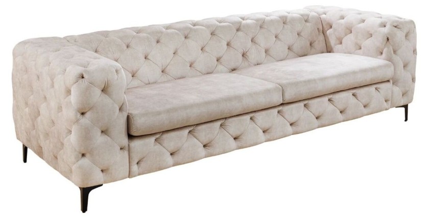 Canapé droit VELENA blanc champagne