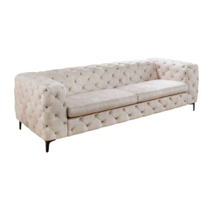 Canapé droit VELENA blanc champagne