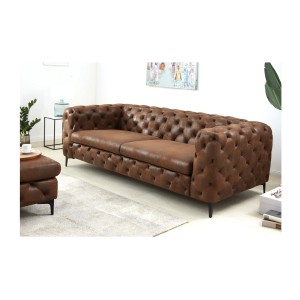 Canapé droit VELENA marron mis en situation