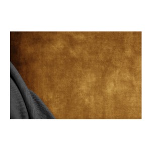 Zoom sur l'assise du canapé droit VELENA jaune moutarde