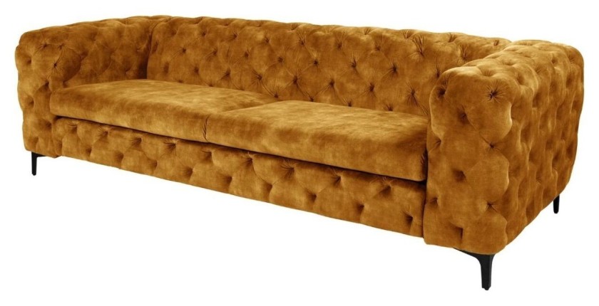 Canapé droit VELENA jaune moutarde