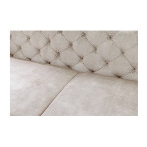 Zoom sur l'assise du canapé droit 240cm VELENA blanc champagne