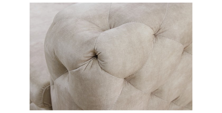 Zoom sur l'accoudoir du canapé droit 240cm VELENA blanc champagne