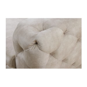 Zoom sur l'accoudoir du canapé droit 240cm VELENA blanc champagne