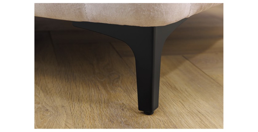 Zoom sur l'un des pieds du canapé droit 240cm VELENA blanc champagne