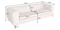 Dimensions du canapé droit 240cm VELENA blanc champagne