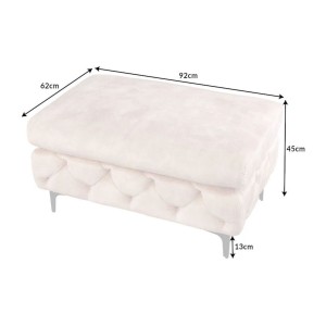 Dimensions du pouf VELENA blanc champagne